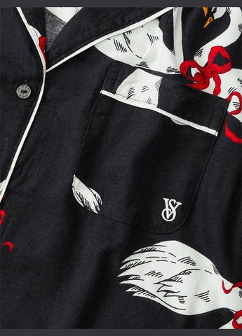 Чорна всесезон жіноча піжама (штани+сорочка) flannel l чорна Victoria's Secret