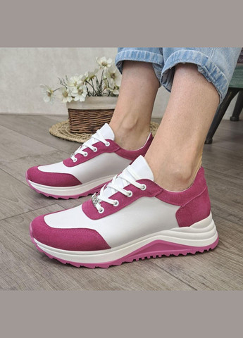 Кросівки жіночі комбіновані на шнурівці. Колір фуксія, білий. 39 розмір Vasha para комбіновані демісезони (303931896)