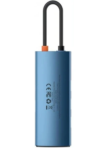 Мультипортовый адаптер USB Хаб Metal Gleam Multifunctional 6-in-1 Type-C WKWG000003 Blue Baseus (271823862)