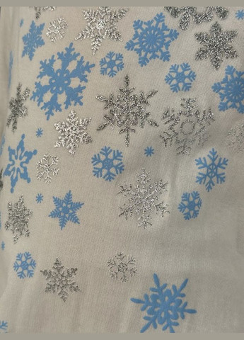 Біла утеплена сукня для дівчинки прямого крою з новорічним принтом hc (h001-6004) No Brand (290112537)