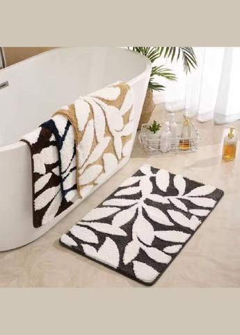 Коврик для ванной и душа коврик для ног в ванную комнату,микрофибра,атискользящий 40х60 см, с листьями No Brand (346532783)