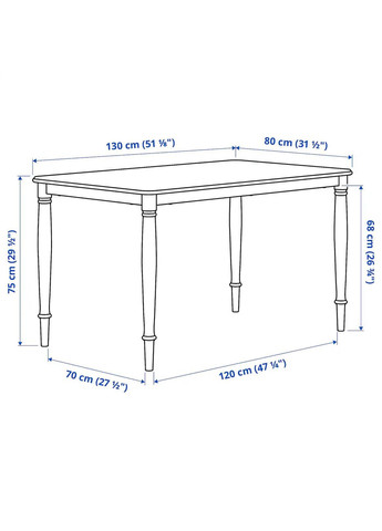 Таблиця ІКЕА DANDERYD 130х80 см (40568726) IKEA (278407486)