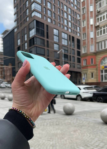 Чохол для iPhone 11 Pro зелений Marine Green Silicone Case силікон кейс No Brand (289754193)