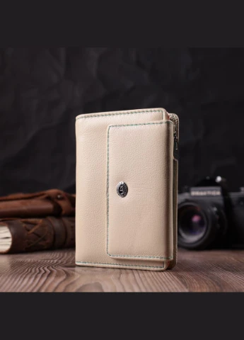 Вместительный кошелек для женщин из натуральной кожи 22500 Белый st leather (329147378)