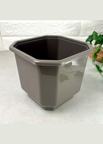 Великий пластиковий підлоговий горщик 23 л Какао, Дама Алеана (370388829)