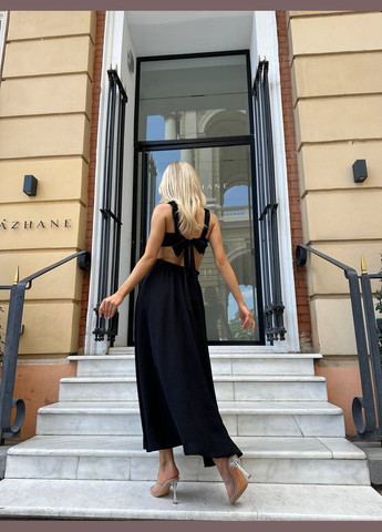 Черное платье с открытой спиной длинное черное You Best