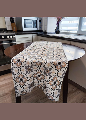 Дорожка на стол декоративный ранер с тефлоновым покрытием Плиточка и геометрическим рисунком 37, 140 Maystat (305390170)