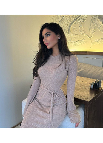 Сіра кежуал жіноча трикотажна сукня максі довжини Україна однотонна