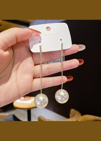 Сережки з перлинками, перлинні сережки на нитці Fashion Jewelry (337718724)