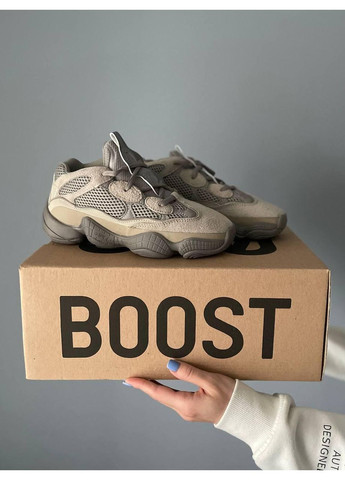 КРОССОВКИ ЖЕНСКИЕ ADIDAS YEEZY BOOST 500 GREY АДИДАС ИЗИ БУСТ СЕРЫЕ No Brand серые демисезоны (392023627)