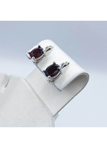 Сережки срібні з гранатом 3,49 г No Brand (369737036)