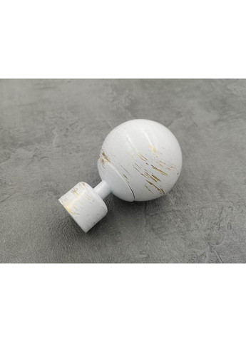 Карниз Куля гладка штанга одинарний ретро 25 мм 160 см Біле золото Quadrum (352779107)