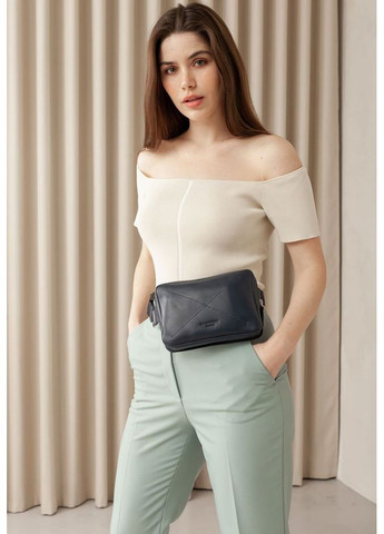 Кожаная поясная сумка Dropbag Mini темно-синяя BlankNote (348359361)