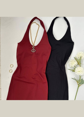 Чорна повсякденний, вечірня, кежуал жіноча чорна сукня No Brand однотонна