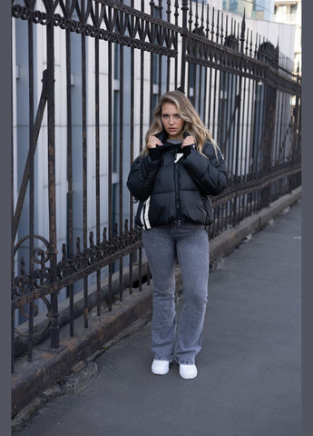 Черная зимняя зимняя женская короткая oversize куртка 116152 Yimosis