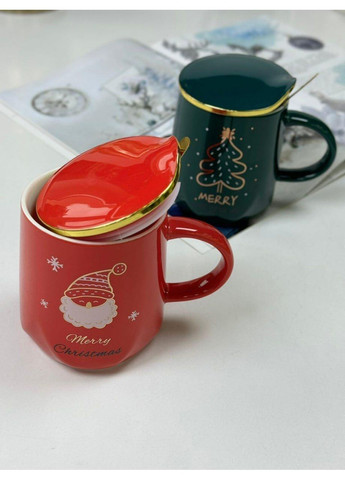 Кружка(кришка+ложка)370мл "Новорічний Лакшері" 2 види гарно підійде як для подарунку OSM (365549100)