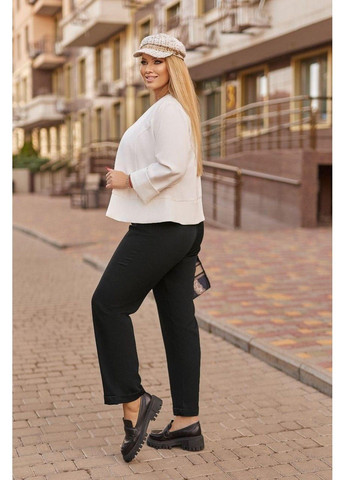 Жіночий діловий костюм з чорними брюками та білим піджаком мод МЗ 8814/503, 52 розмір No Brand (355469828)