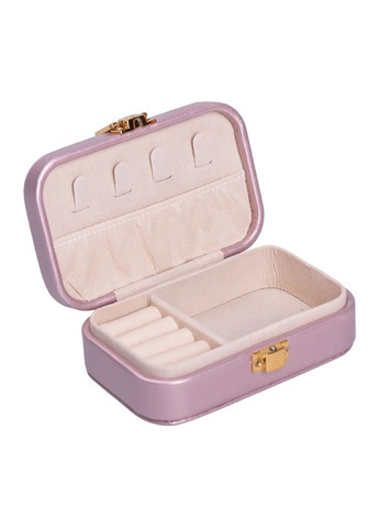 Шкатулка для украшений из экокожи розовая с застежкой органайзер для ювелирных изделий хранение драгоценностей ProDobro (364189830)