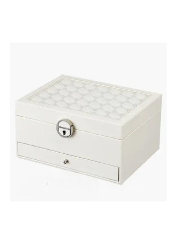 Шкатулка футляр ящик короб бокс органайзер для зберігання прикрас коштовностей 23х17.5х12 см (476884-Prob) Біла Unbranded (292309285)