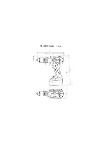 Акумуляторний ударний дрильшуруповерт SB 18 LTX Impuls, 18 В, Каркас (Картон) 602192890 (5879) Metabo (295035207)