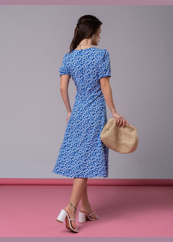 Синее повседневный платья ISSA PLUS с цветочным принтом