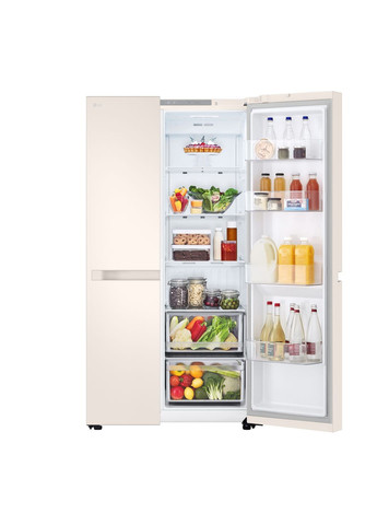 Холодильник SBS, 179x91х74, холод.отд.422л, мороз.отд.-236л, 2дв., А+, NF, инв., диспл внутр., бежевый LG