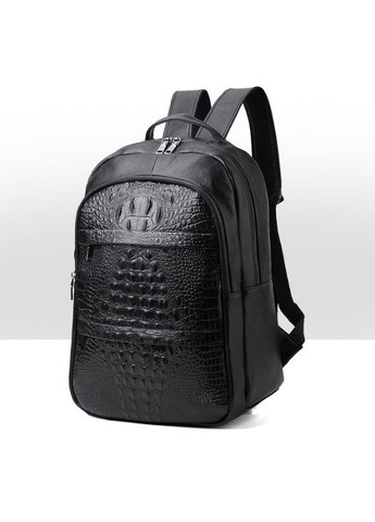 Мужской кожаный рюкзак под рептилию Черный No Brand (302391190)