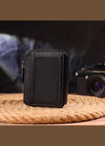 Стильне жіноче портмоне з натуральної шкіри 21490 Чорне Canpellini (331913411)