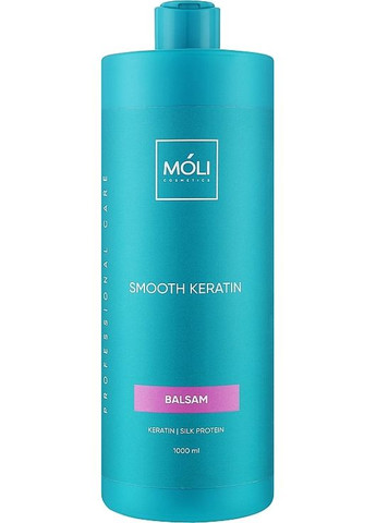 Бальзам безсульфатный с кератином и протеинами шелка Smooth Keratin 1000ml (1350440-10512019) Moli Cosmetics (368868276)