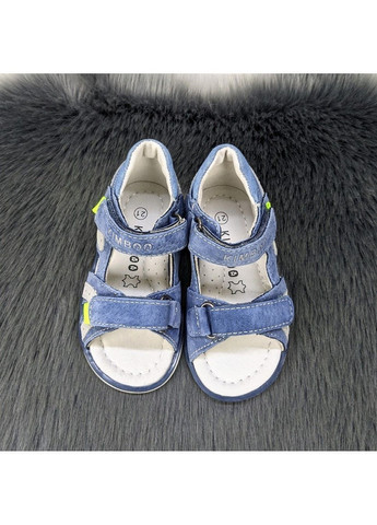 Светло-синие повседневные босоножки детские для мальчика Kimboo на липучке