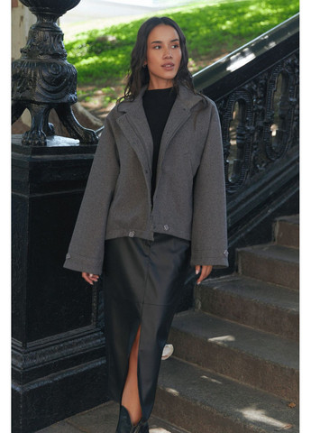 Сіре демісезонне Укорочене пальто 2295.6461 Seventeen