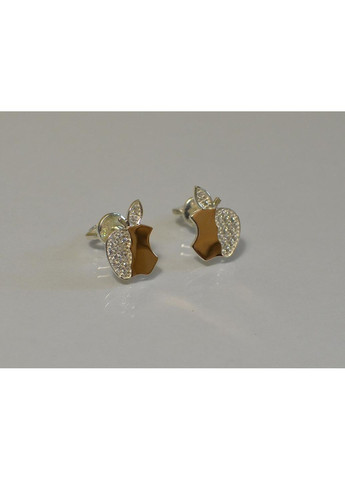 Серьги-гвоздики из серебра с золотыми вставками Silver Style (367113032)