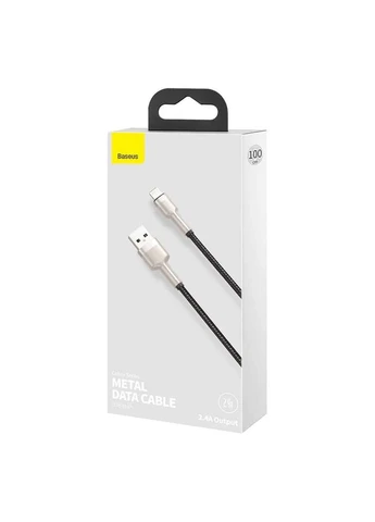 Кабель USB to Lightning Baseus Cafule 2.4A 2m нейлон чорний No Brand Cafule Series Metal Data Cable (402176878)