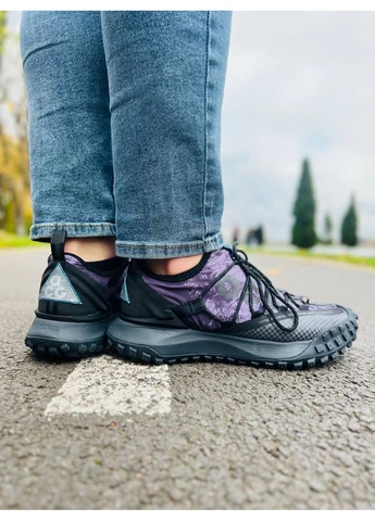 Черные летние кроссовки nike acg mountain fly low black blue найк асж маунс флай No Brand