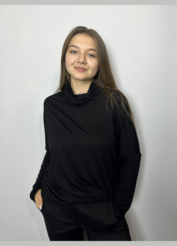 Черный демисезонный женский свитер базовый однотонный черный mktrg0551-11 Modna KAZKA