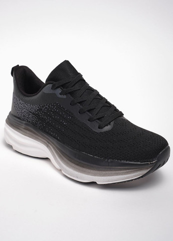 Черные демисезонные кроссовки спорт a052-1 текстиль черный норма 342846 Power