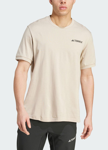 Бежевая футболка terrex xploric logo adidas