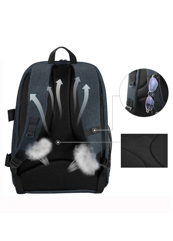 Рюкзак для фотоаппарата PU5011 с отделом для ноутбука 15,6" и дождевиком Синий (код: IBF086Z) Puluz (348321825)