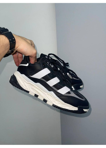 Чорні Осінні кросівки чоловічі adidas niteball black white v3 адідас найтбол No Brand
