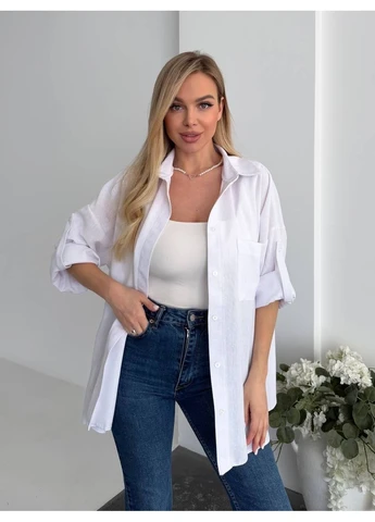 Сорочка жіноча вільного крою лляна Fashion (391460045)