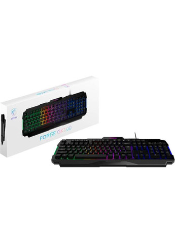 Клавиатура FORGE GK100 ColorLED Black (S11-04UA221-HH9) MSI (336147139)