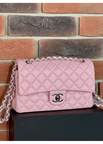 Сумка женская клатч через плечо Classic Double Flap Bag PREMIUM серебро No Brand (402245450)