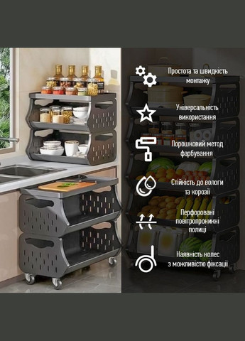 Стелаж універсальний для зберігання п'ятиярусний 60*30*123 см SW-00002261 Sticker Wall (316476340)