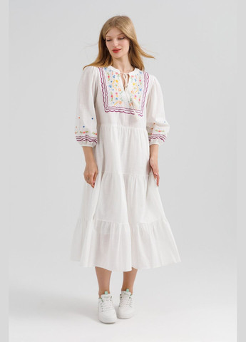 Белая платье вышиванка женское 23085 белый (2000990605719a) shop (2000990605719) Park Karon хлопок (315978143)
