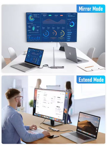 USBхаб 10 в 1 Lemorele TC46 концентратор (Type-C to USB-C, 2хUSB 3.0, 2хUSB 2.0, HDMI, RJ45, SD, PD) No Brand (316132021)