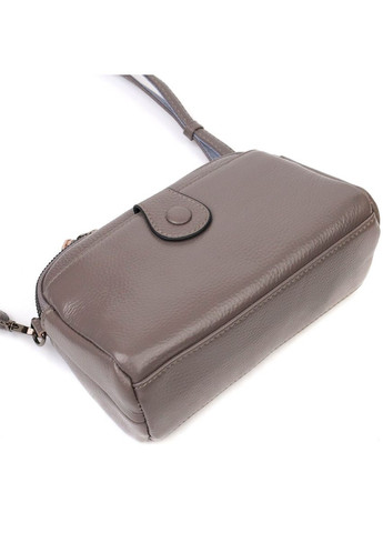 Сумка-клатч у стильному дизайні з натуральної шкіри сіра 19х12х7 см 22099 Vintage (329197870)