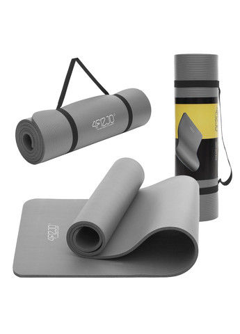 Коврик (мат) спортивный NBR 180 x 60 x 1 см для йоги и фитнеса Grey 4FIZJO 4fj0371 (275096431)