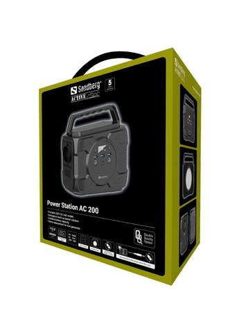 Зарядна станція AC 200 (173 Вт/г) 200W, Type-C in/out 100W, Li-ion, ліхтарик 4Вт Sandberg (314832390)