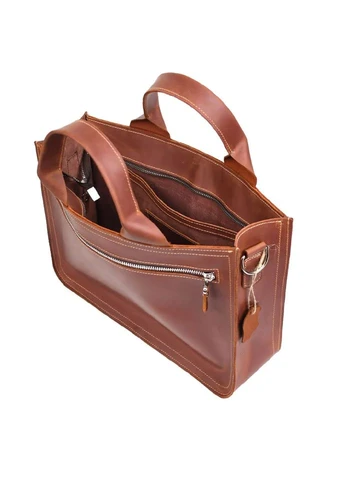 Шкіряна сумка портфель LIMARY lim-380RB коньячна для документів та ноутбука 25×35×10 см No Brand (402841383)