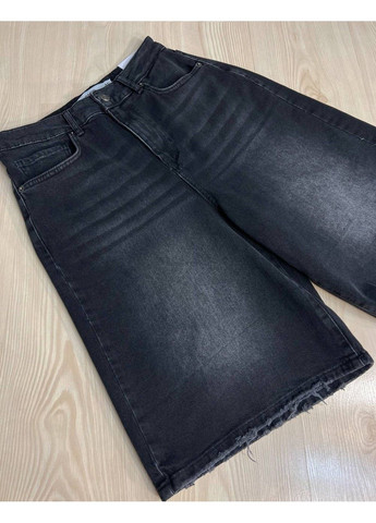 Шорты женские джинсовые 4869 бермуды большие размеры черные Zeo Basic (332110822)